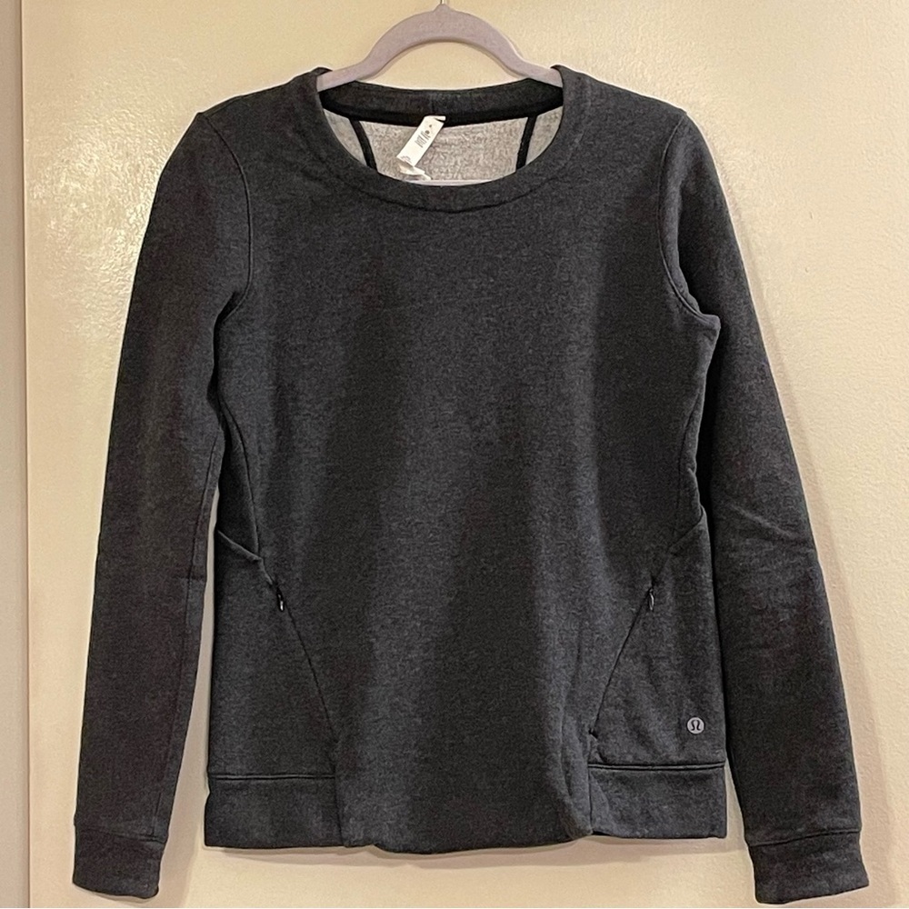 LULULEMON ATHLETICA &Go Endeavor Long Sleeve Sweatshirt in Heathered Black - Picture 8 of 12